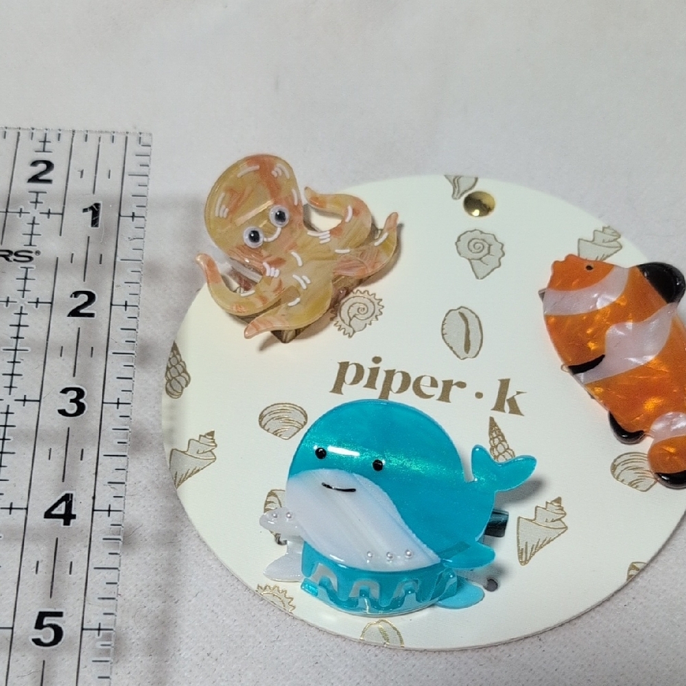 Piper K Marine Ocean Animal Hair Claw Clips - Picture 7 of 7